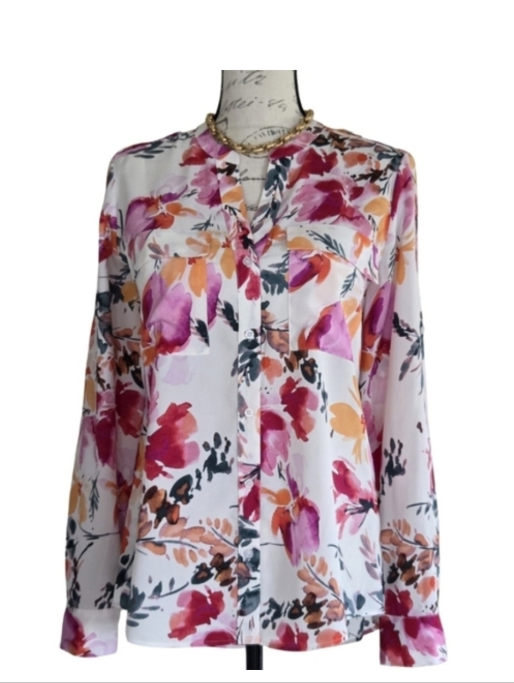 NWOT Calvin Klein Floral Blouse.